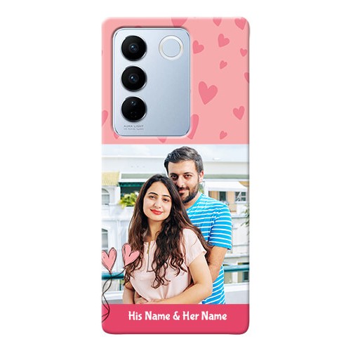 Buy Vivo V27 5G phone back covers: Love Design Peach Color