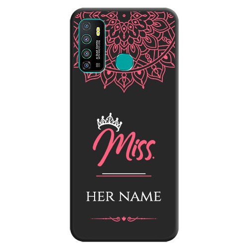 Buy Infinix Hot 9 Pro Space Black Personalized Soft Matte Phone Covers Mrs Name With Floral Design