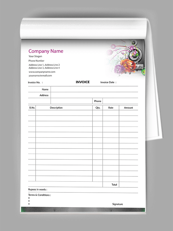 Bill Book / Invoice Designs