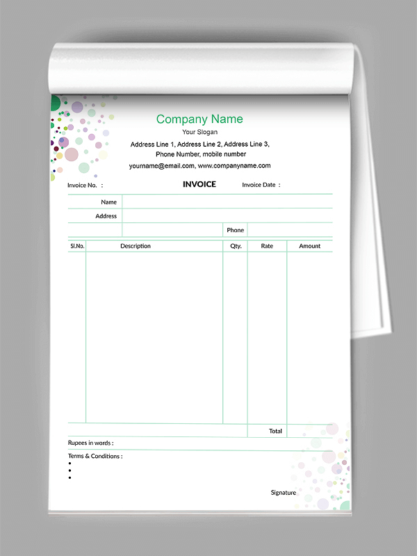 Bill Book / Invoice Designs