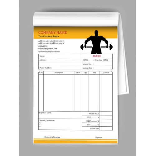 Gym Bill Format In Word - New Invoice